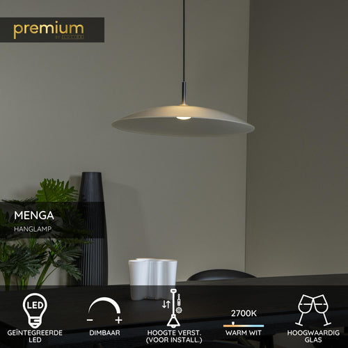 Lucide hanglamp MENGA - Geïntegreerde LED - Opaal
