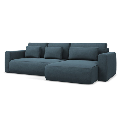 LaMiaSofa hoekbank rechts Perugia - textuurstof - jeans - 278x149x82