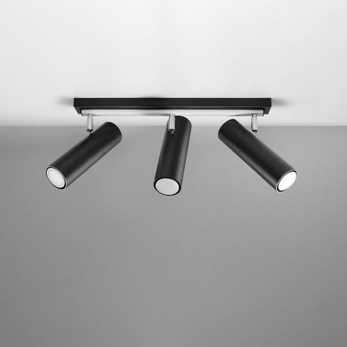 Sollux Lighting Plafondlamp DIREZIONE 3 zwart - 45x6x20cm