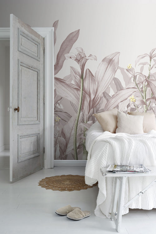 Sanders & Sanders fotobehang palmbladeren paars - 424 x 280 cm - 640919