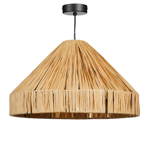 Mica Decorations Elisa Hanglamp - H24 x Ø40 cm - Raffia - Lichtbruin - vtwonen shop