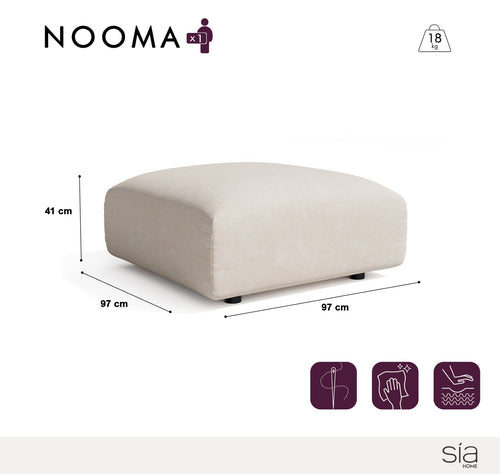 Sia Home -  NOOMA - Chenille fluweel - Crème - 97cm - vtwonen shop