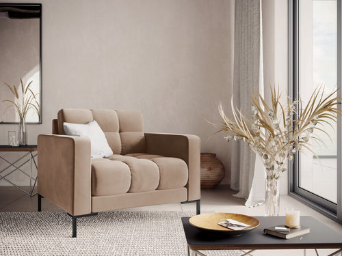 Cosmopolitan Design Fauteuil Bali flueel, beige - 96x87x75cm