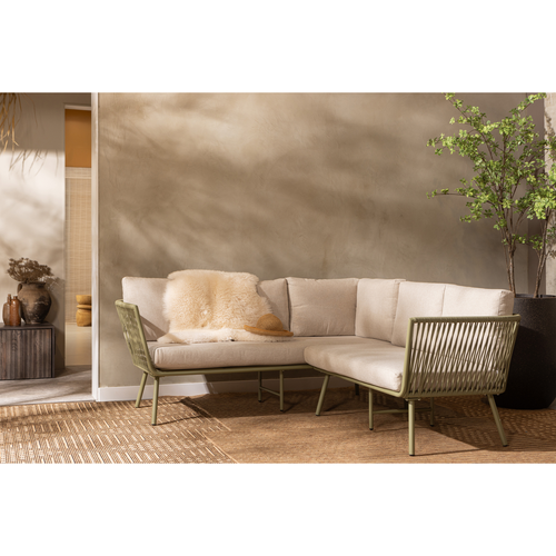 WOOOD loungeset Claunk - Metaal - Groen/Zand - 69x180x180 - vtwonen shop