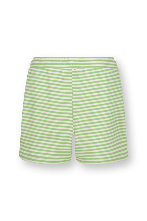 Pip Studio - Bobi Korte pyjamabroek - Dames - Little Sumo Stripe - Groen - XXL