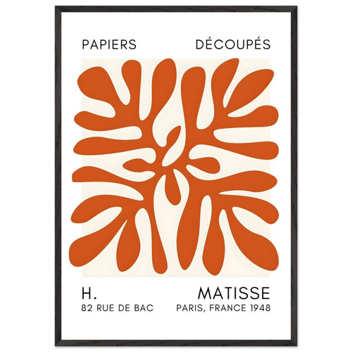 Artfulprints Poster met Lijst Matisse - Deep ocean orange   - 70x100 cm - Oranje