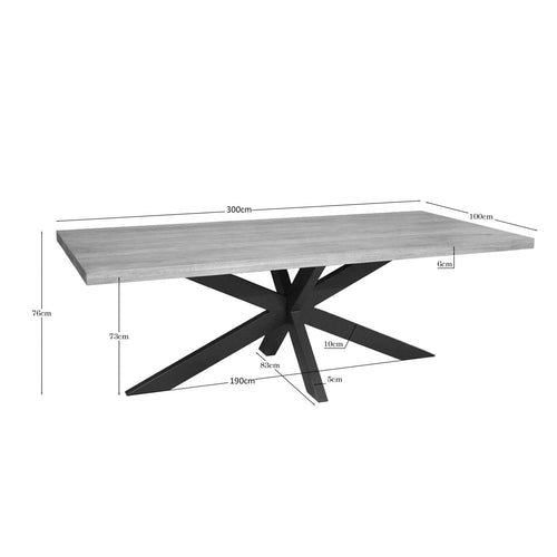 Starfurn Eettafel Dakota - Rechthoekig Naturel Hout - 300x100x76cm