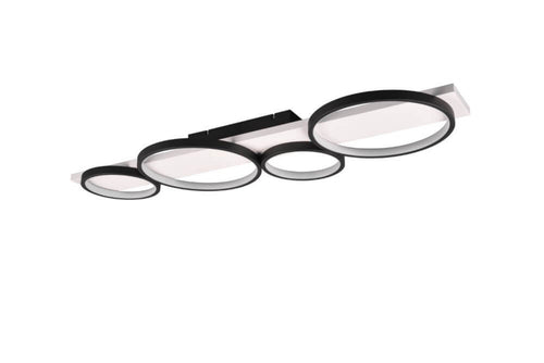 Trio Leuchten plafondlamp Medera - 4 lichts - 100  x 8   cm - zwart wit - vtwonen shop