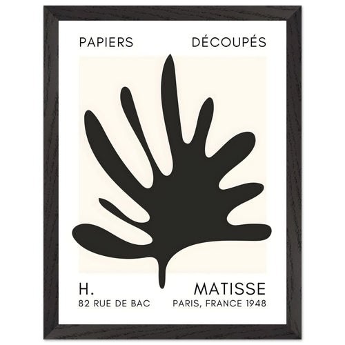 Artfulprints Poster met Lijst Matisse – Coral drift black   - 30x40 cm - Zwart
