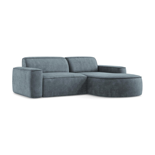 LaMiaSofa hoekbank rechts Melissa - chenille stof - jeans - 224x166x70