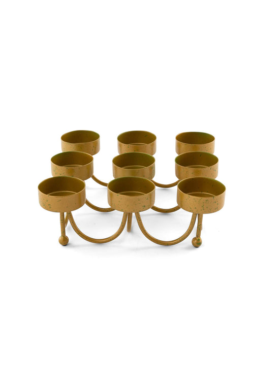 vtwonen - Theelichthouder - Metaal - Goud - 16.5x6 cm