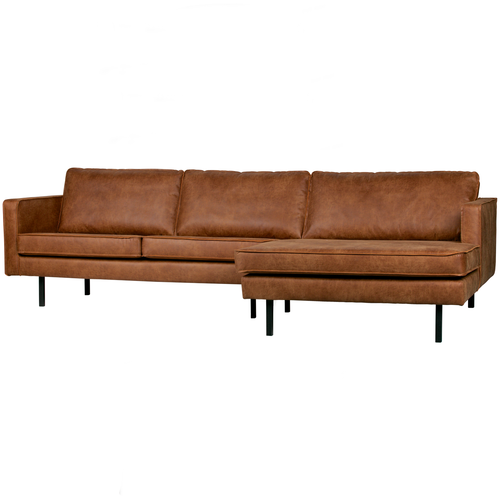 BePureHome chaise longue rechts Rodeo - Leer - Cognac - 85x300x86 - vtwonen shop