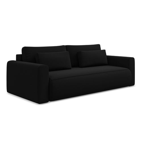 LaMiaSofa 3-zits slaapbank Perugia - velours - zwart - 238x105x82