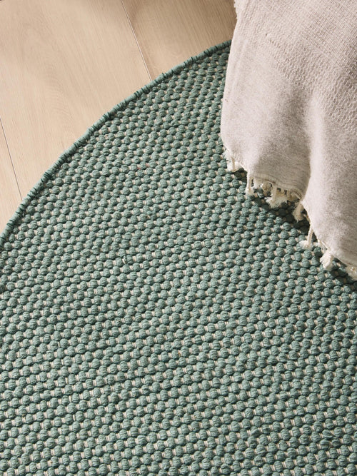 benuta wollen vloerkleed Rocco - groen - ø 150 cm