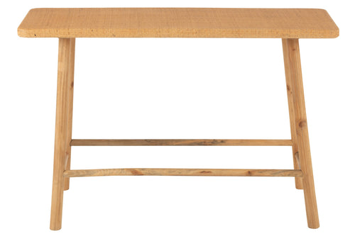 J-Line console Rechthoek - riet/sparhout - naturel