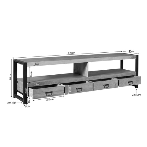 Starfurn Tv-meubel Britt - Naturel Hout - 220x45x60cm