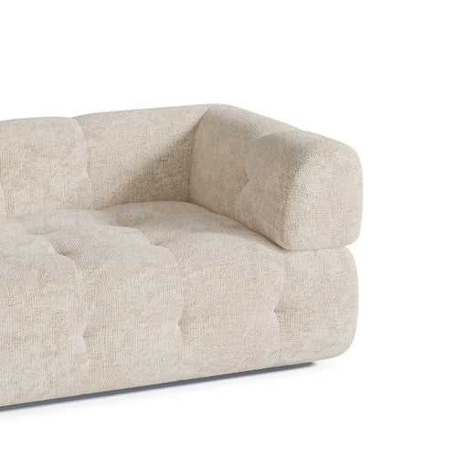 Sia Home - Rechte bank CHARLIE - Chenille fluweel - Crème - 230cm - vtwonen shop