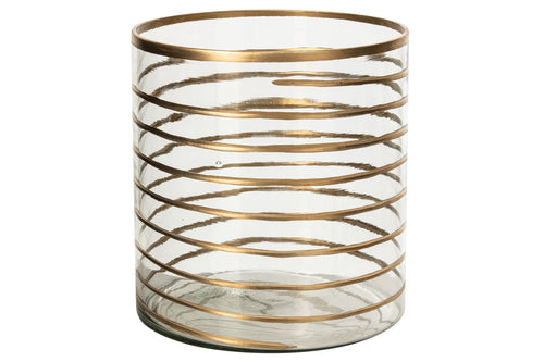 J-Line Kandelaar - glas - goud/transparant - extra large