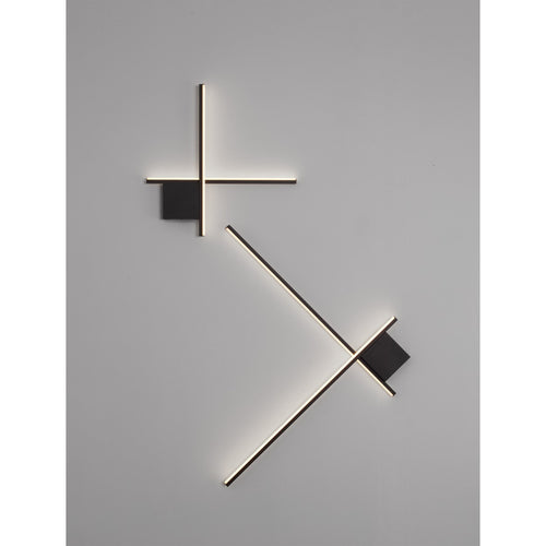 Nova Luce CROSS Geïntegreerde LED-wandlamp Sandy Black Triac dimbare LED 15W 880lm 2700K