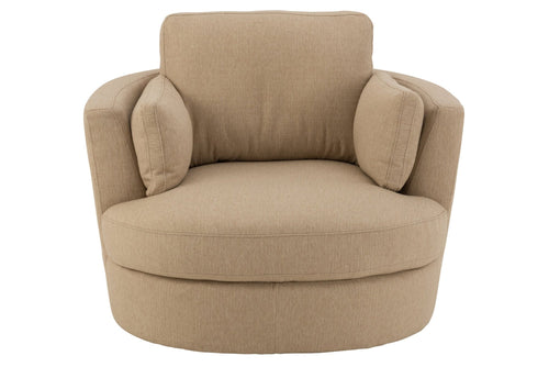 J-Line loungestoel Swiv - hout/textiel - beige