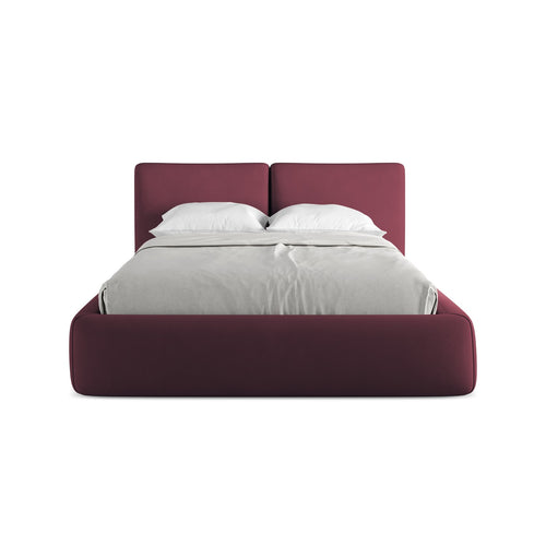 LaMiaSofa Bed met opbergruimte Milano - chenille stof - bordeaux - 160x228x82