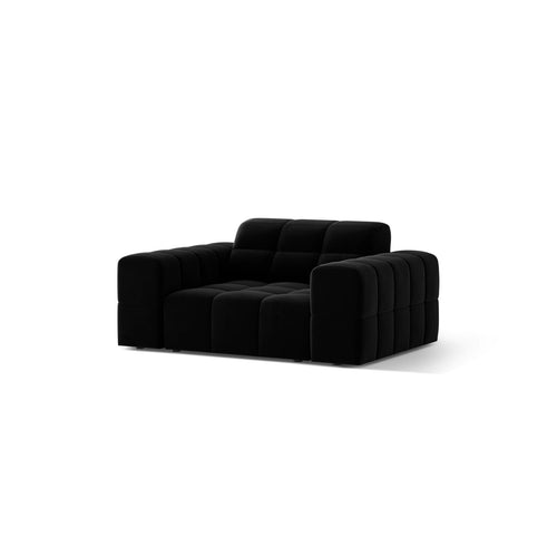 Cosmopolitan Design - Fauteuil Chicago flueel zwart - 102x132x78cm
