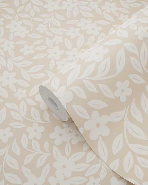 ESTAhome behang bloemetjes beige - 50 x 900 cm - 131438 - vtwonen shop