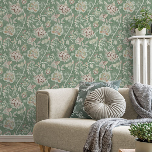 Sanders & Sanders behang bloemen groen - 53 cm x 10 m - 641005