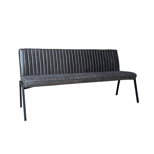 Starfurn Eetkamerbank Tivoli - Antraciet Leer - 185x56x88cm