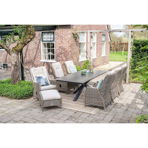 Garden Impressions loungestoel Marbella havanna sand incl voetenbank