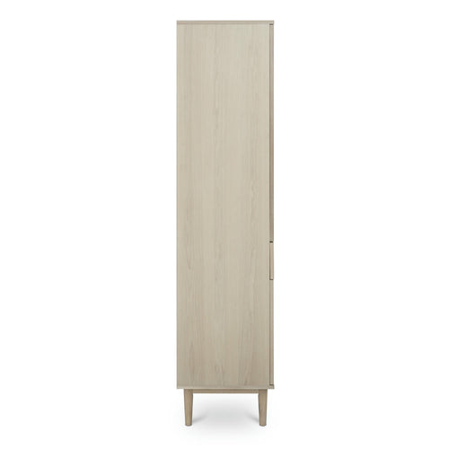 Furnhouse vitrinekast Kerteminde - Witte olie - MDF, Eikenfineer, Glas - 45x100x190