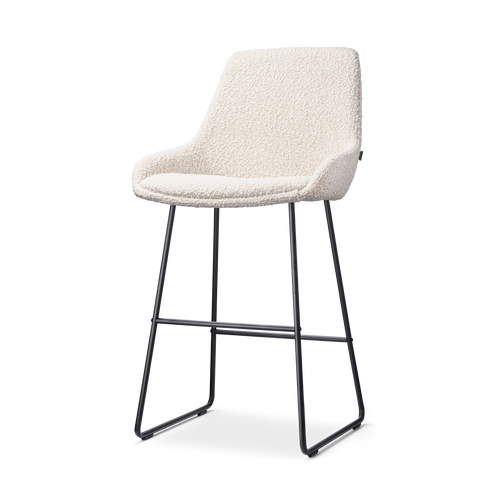 Nolon Nino-Isa Barkruk Bouclé Beige - Stof - Zwart Onderstel - 65 cm - vtwonen shop