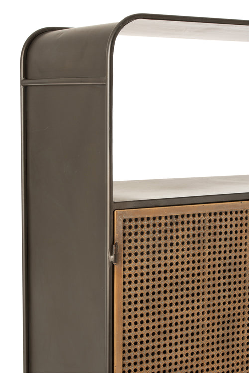 J-Line kast Hoog 3 Laden - hout/metaal - naturel/zwart