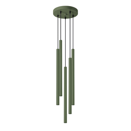 Sollux Lighting Hanglamp PASTELO 5P olijfgroen - 25x25x104cm