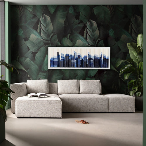 Kare Design Schilderij 3D Shadow Skyline blauw 160x60cm - vtwonen shop