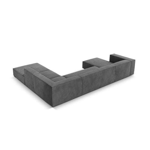 Cosmopolitan Design - Panoramische hoekbank rechts Turin 6-zits, structurele stof grijs - 270x365x68cm