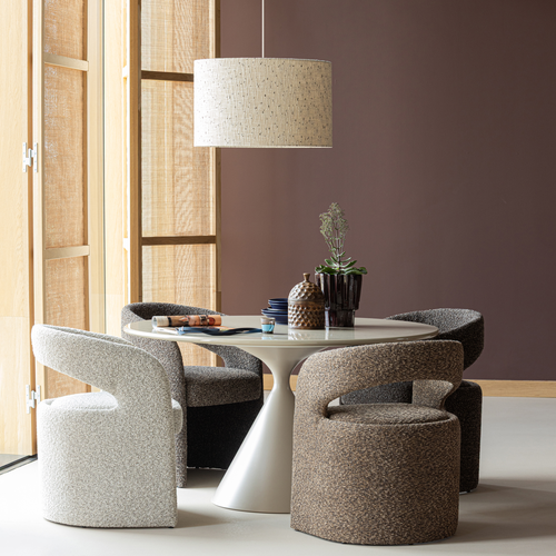 WOOOD hanglamp Loft - Metaal/Bouclé - Naturel Met Stippen - 35x55x55