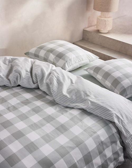 Essenza Chess dekbedovertrek - Lits-Jumeaux - 240x200/220 cm - Dusty green