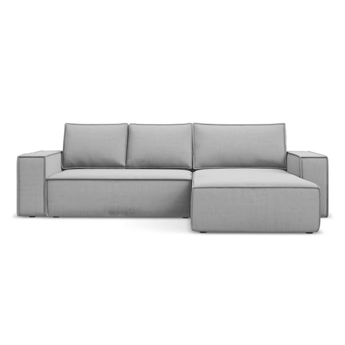 LaMiaSofa hoekbank rechts Livorno - velours - grijs - 290x185x82