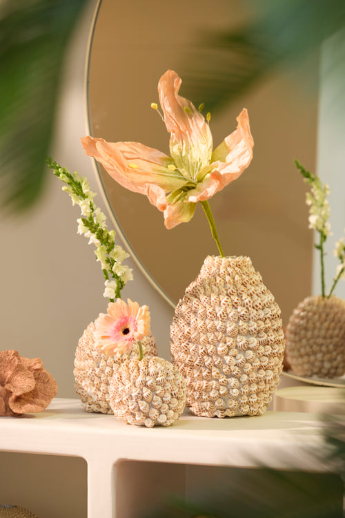 Light & Living vaas SHELL - Ø19x28.5cm - bruin