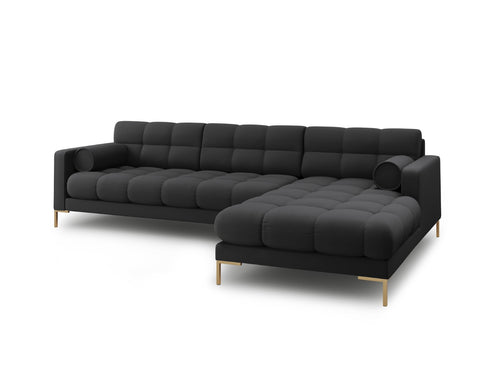Cosmopolitan Design rechter hoekbank Bali 5-zits, structurele stof, donkergrijs - 185x293x75cm