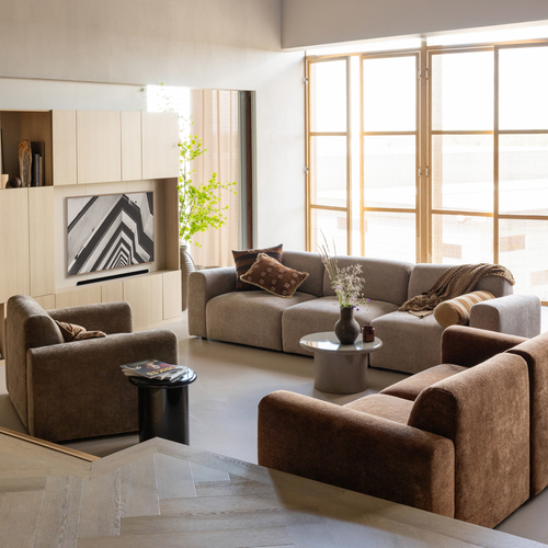 WOOOD 2-zits bank slub Umina - Chenille - Oudroze