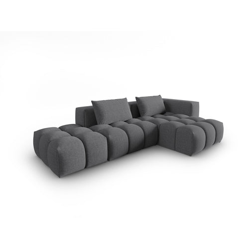 Cosmopolitan Design - Modulaire hoekbank rechts Verona 4-zits, structurele stof grijs - 145x265x70cm