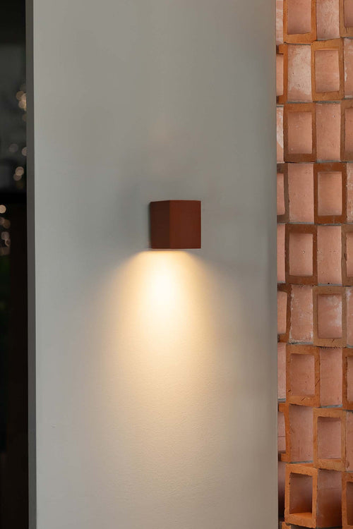 Faro Lune Square Wandlamp Terracotta 1x GU10