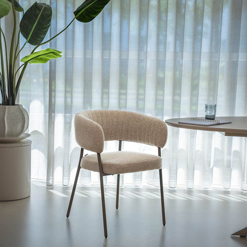 DÉJA Living Eetkamerstoel Malilla - Taupe Stof - Set van 2