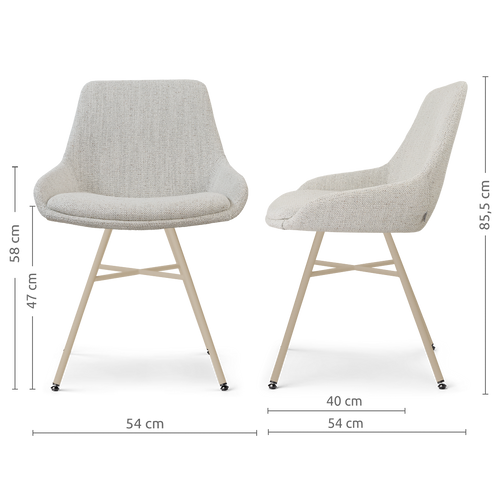 Nolon Noa-Isa eetkamerstoel beige gemêleerd - beige onderstel