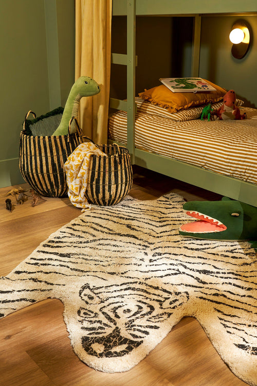 In The Mood Collection Vloerkleed Zebra - L180 x B120 cm - Katoen - Zwart, Wit - vtwonen shop