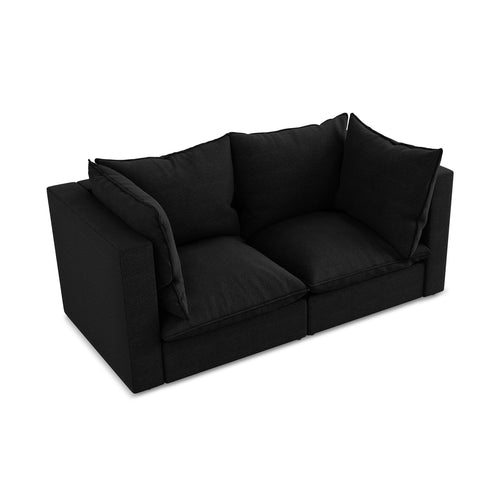 LaMiaSofa Tweezits modulaire bank Ravenna - bouclé - zwart - 180x90x77