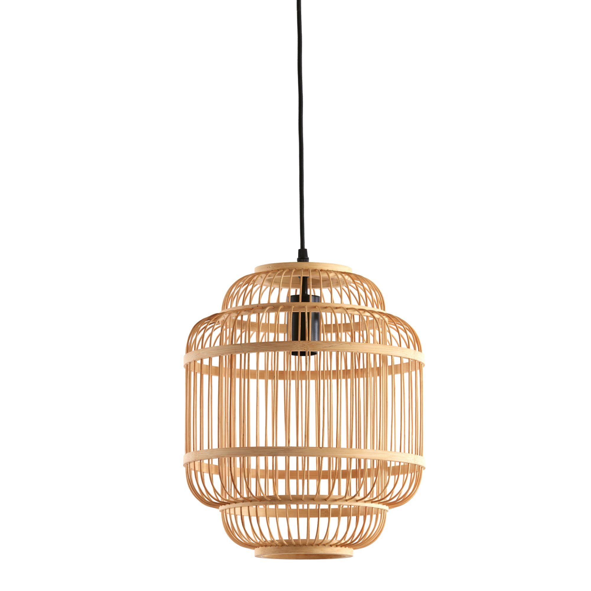 Atmosphera Kids kinderlamp / Hanglamp bamboe - Dia 28 cm