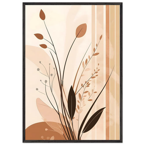 Artfulprints Poster met Lijst Boho – Warm bouquet   - 70x100 cm - Bruin